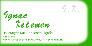 ignac kelemen business card