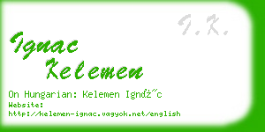 ignac kelemen business card